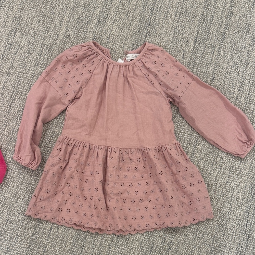 Zara Dusty Pink Long Sleeve Dress